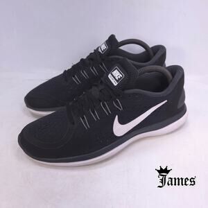 Nike Flex 2017 Run Athletic Running Shoe Mens Size 8.5 898457-001 Black White